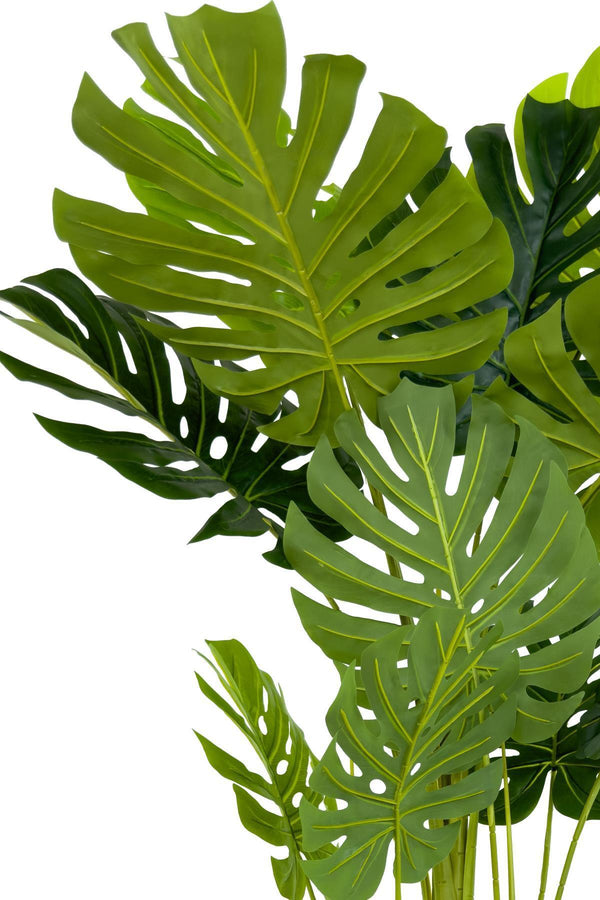Yapay Monstera Ağacı Deve Tabani 170 Cm Si̇yah Gümüş Darbuka Saksıda