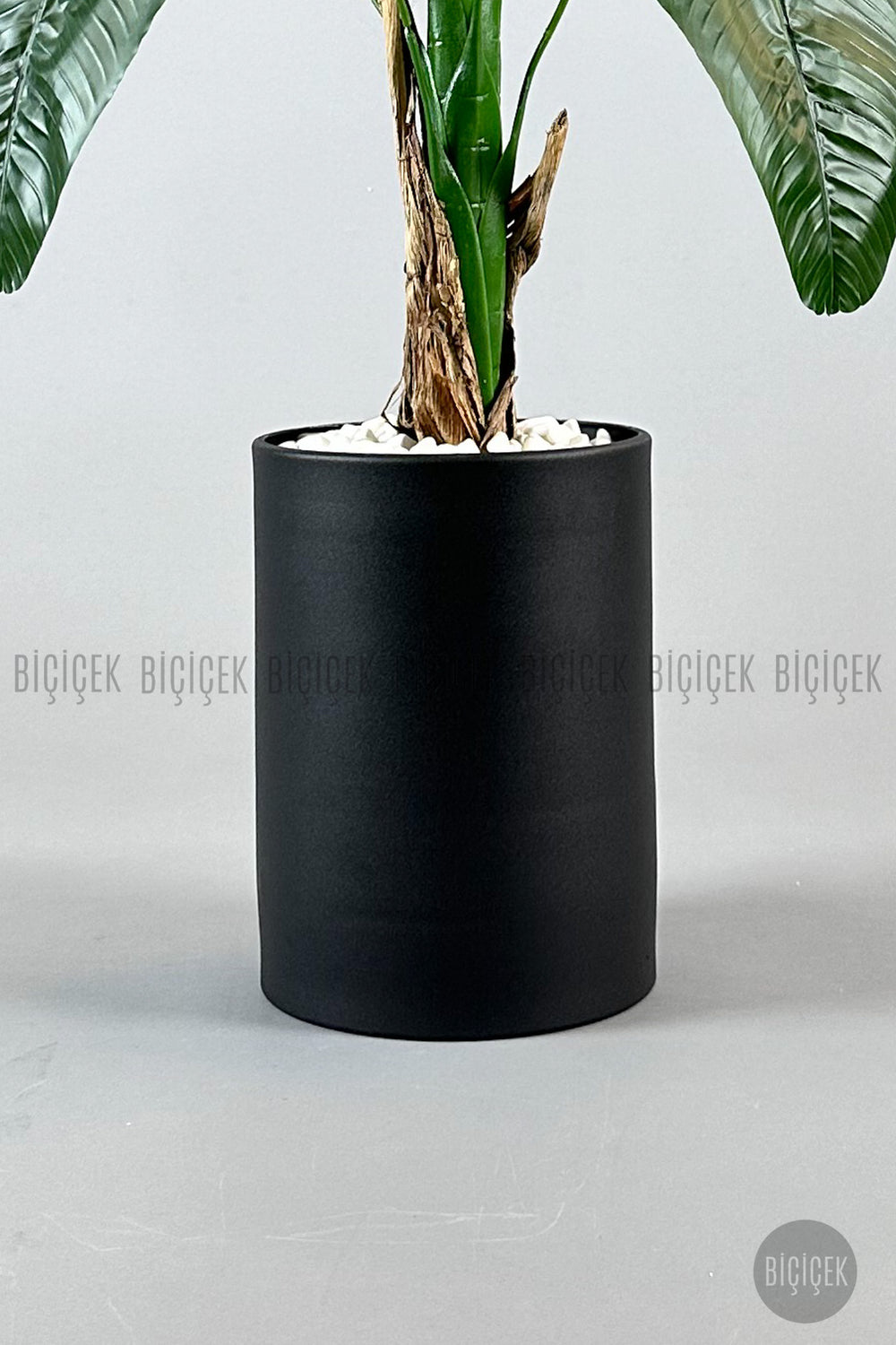 Yapay Muz Ağaci 125 Cm Siyah Metal Saksıda