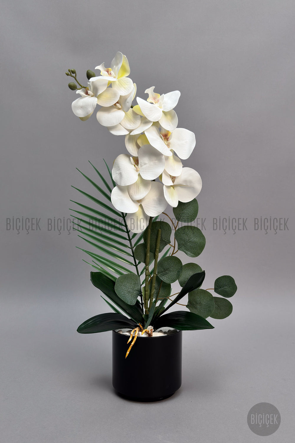 Yapay Phalaenopsis Beyaz Orkide 60 Cm