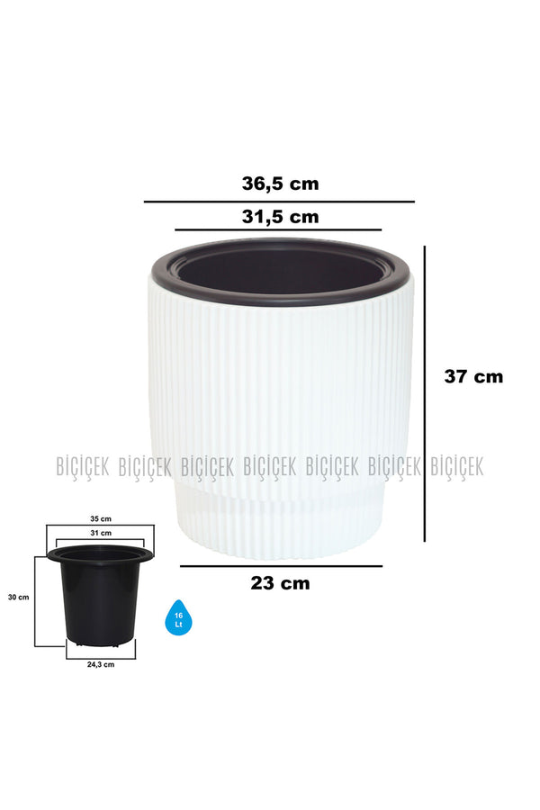 Vega Saksı 32 Cm Beyaz