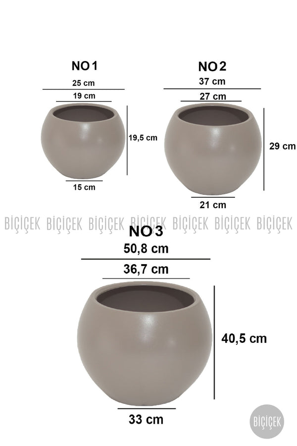 Küre Saksı 51 Cm Mocha