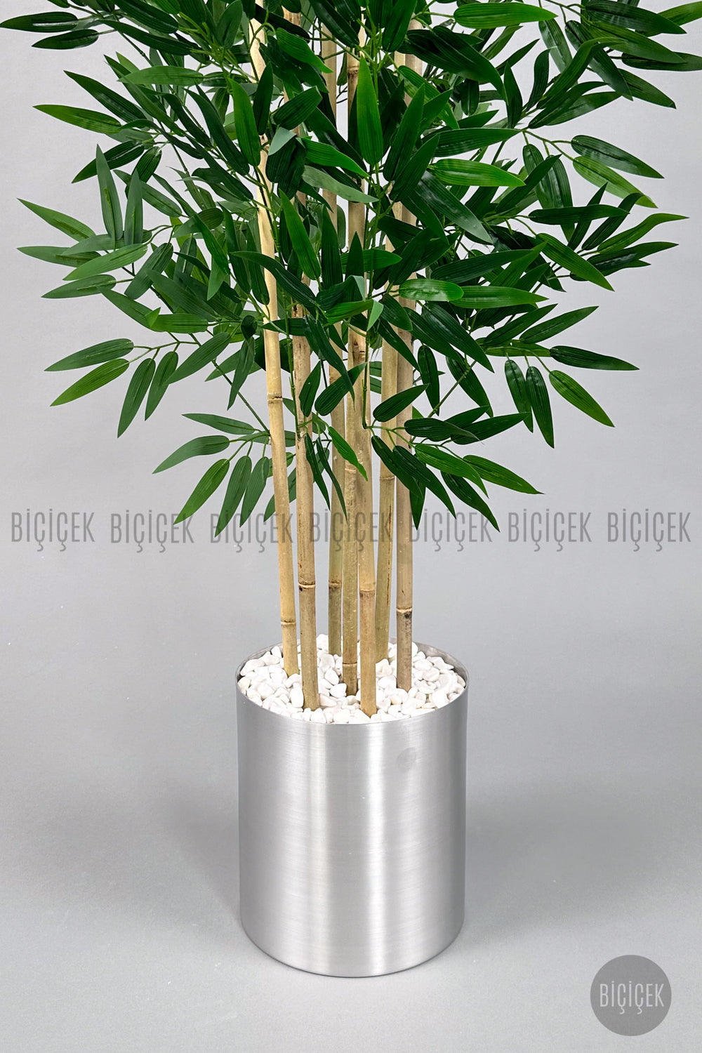 Yapay Bambu Ağacı 180cm Metal Saksıda Yoğun Yapraklı 7 Dallı