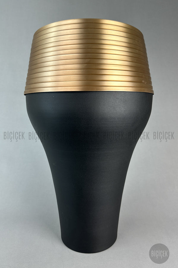Cleopatra Saksı 70cm Si̇yah Gold