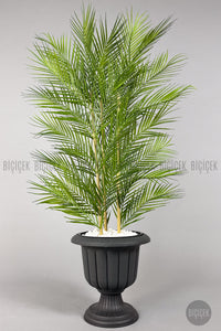 Yapay Areka Palmi̇yesi̇ 130 Cm 33 Yaprak Antresi̇t Nergi̇s Saksıda