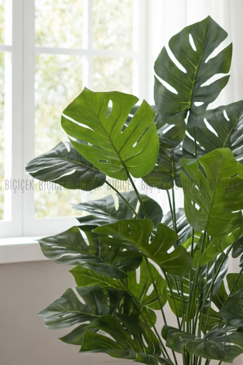 Yapay Monstera Deve Tabani 60 Cm Si̇yah Yakut Saksıda