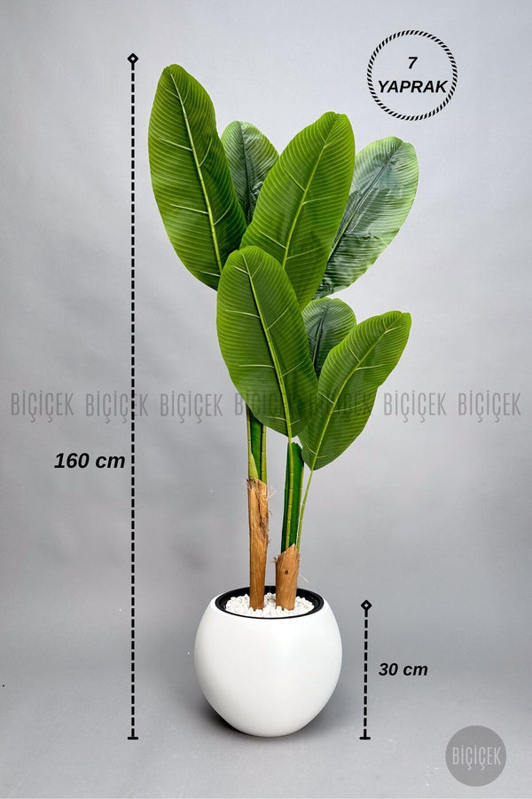 Yapay Starlice 160 Cm 7 Yapraklı Küre Saksıda