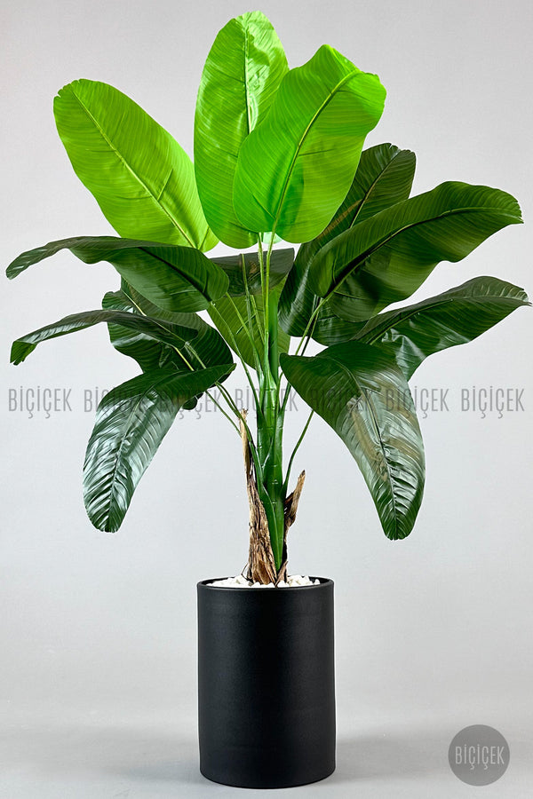 Yapay Muz Ağaci 125 Cm Siyah Metal Saksıda