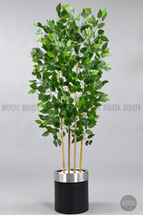 Yapay Benjamin Ağacı 140cm Metal Saksıda - Siyah Silver