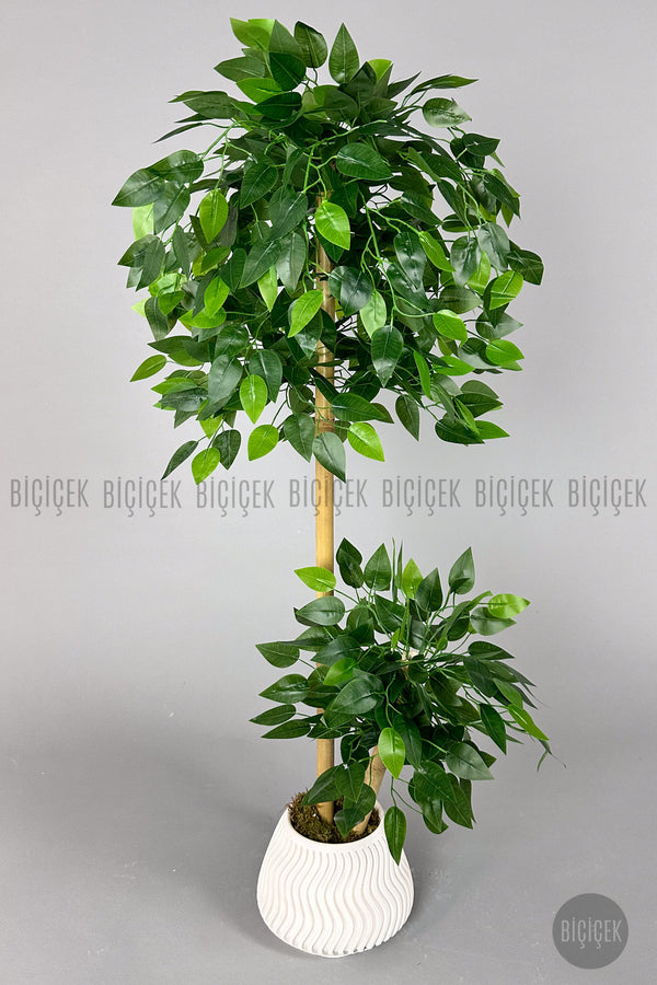 Yapay Benjamin Ağacı 140cm Spiral Saksıda Leylek Model