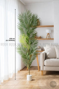 Yedek Areka Dalı 130cm 11 Yaprak Ve 2kg Dekoratif Taş