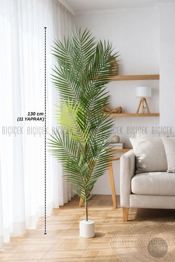 Yedek Areka Dalı 130cm 11 Yaprak Ve 2kg Dekoratif Taş