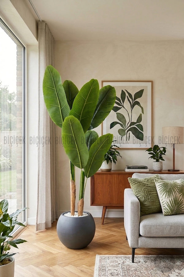 Yapay Starli̇ce 160 Cm 7 Yapraklı Antresi̇t Küre Saksıda