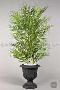Yapay Areka Palmi̇yesi̇ 130 Cm 33 Yaprak Antresi̇t Nergi̇s Saksıda