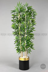 Yapay Bambu Ağacı 140cm Metal Saksıda - Siyah Gold