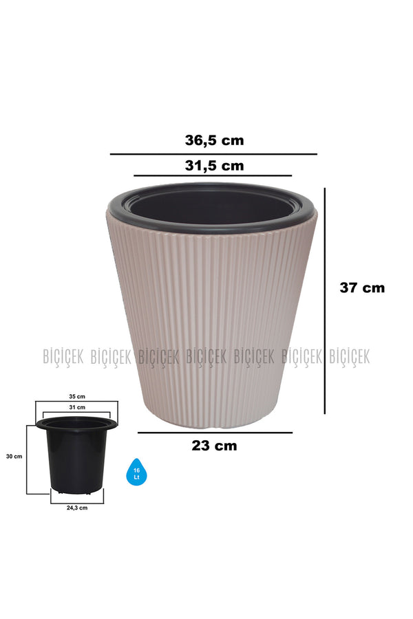 Luna Saksı 37 Cm Mocha