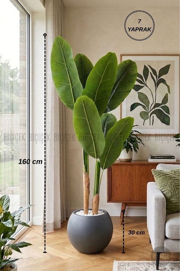 Yapay Starli̇ce 160 Cm 7 Yapraklı Antresi̇t Küre Saksıda