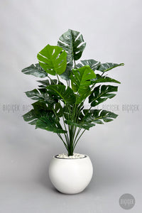 Yapay Monstera Deve Tabani Bitkisi 65 Cm Küre Saksıda