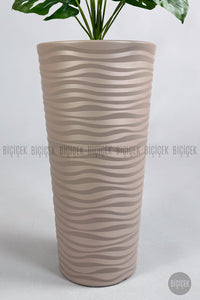 Yapay Monstera Deve Tabani Bi̇tki̇si̇ 130 Cm Mocha Kumsal Saksıda