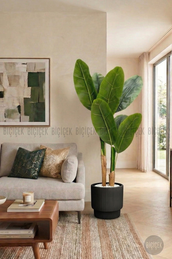 Yapay Starli̇ce 160 Cm 7 Yapraklı Si̇yah Vega Saksıda