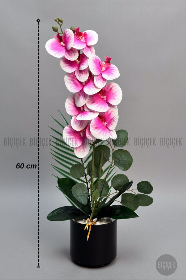 Yapay Phalaenopsis Pembe Orkide 60 Cm