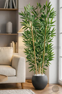 125cm Yapay Bambu Ağaci Küre Saksıda