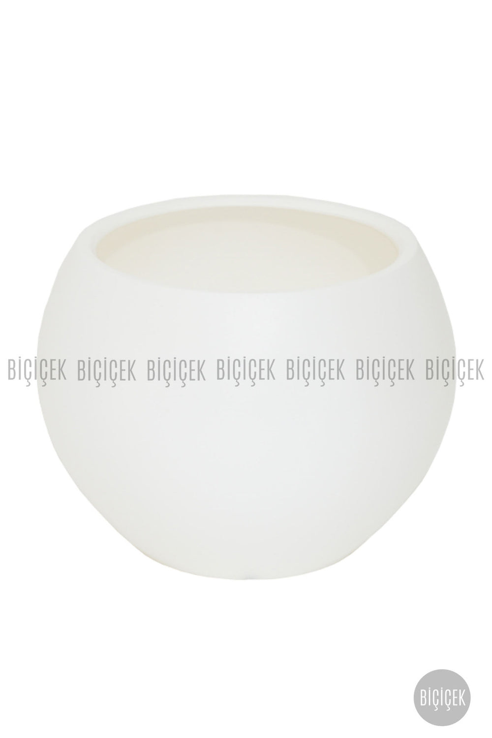 Küre Saksı 25 Cm Beyaz