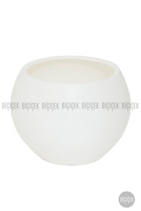 Küre Saksı 25 Cm Beyaz