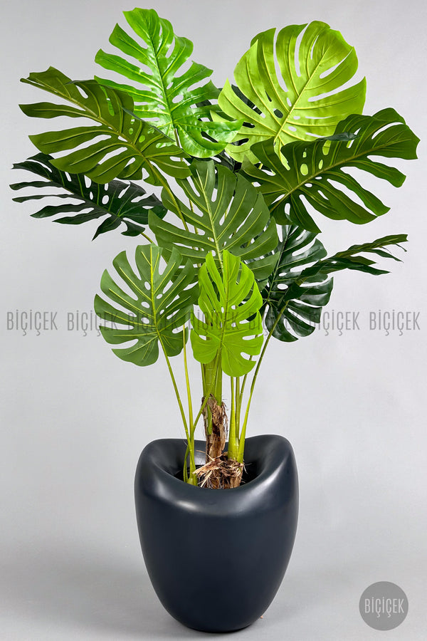 Yapay Monstera Ağacı Deve Tabani 170 Cm Antresi̇t Lale Saksıda