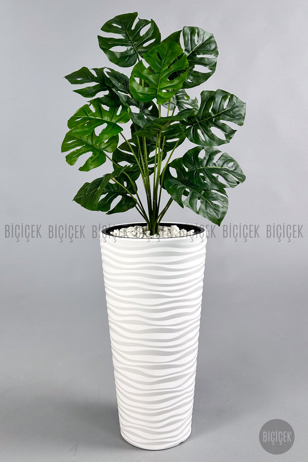 Yapay Monstera Deve Tabani Bitkisi 130 Cm Kumsal Saksıda