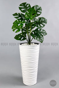 Yapay Monstera Deve Tabani Bitkisi 130 Cm Kumsal Saksıda