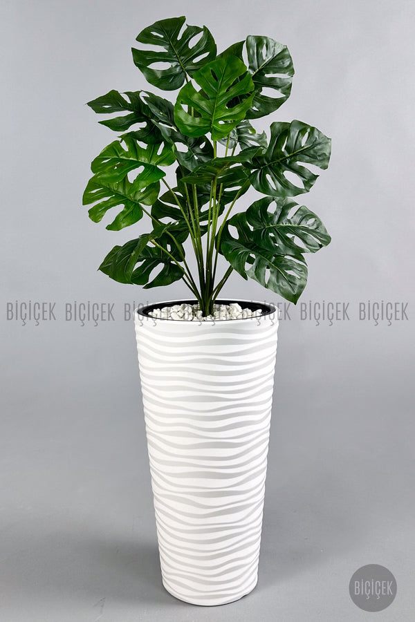 Yapay Monstera Deve Tabani Bitkisi 130 Cm Kumsal Saksıda