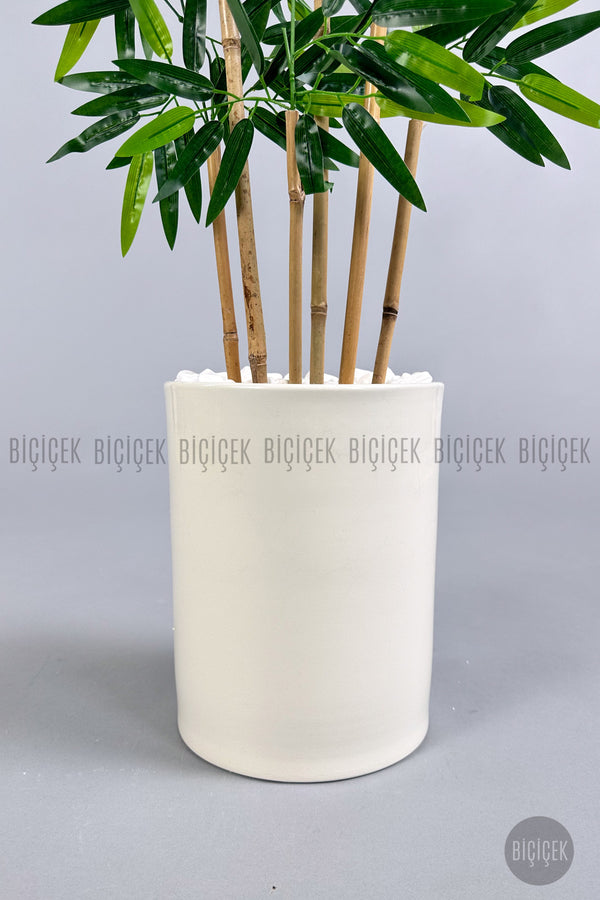 Yapay Bambu Ağacı 6 Dallı 150 Cm Yoğun Yapraklı Metal Saksı