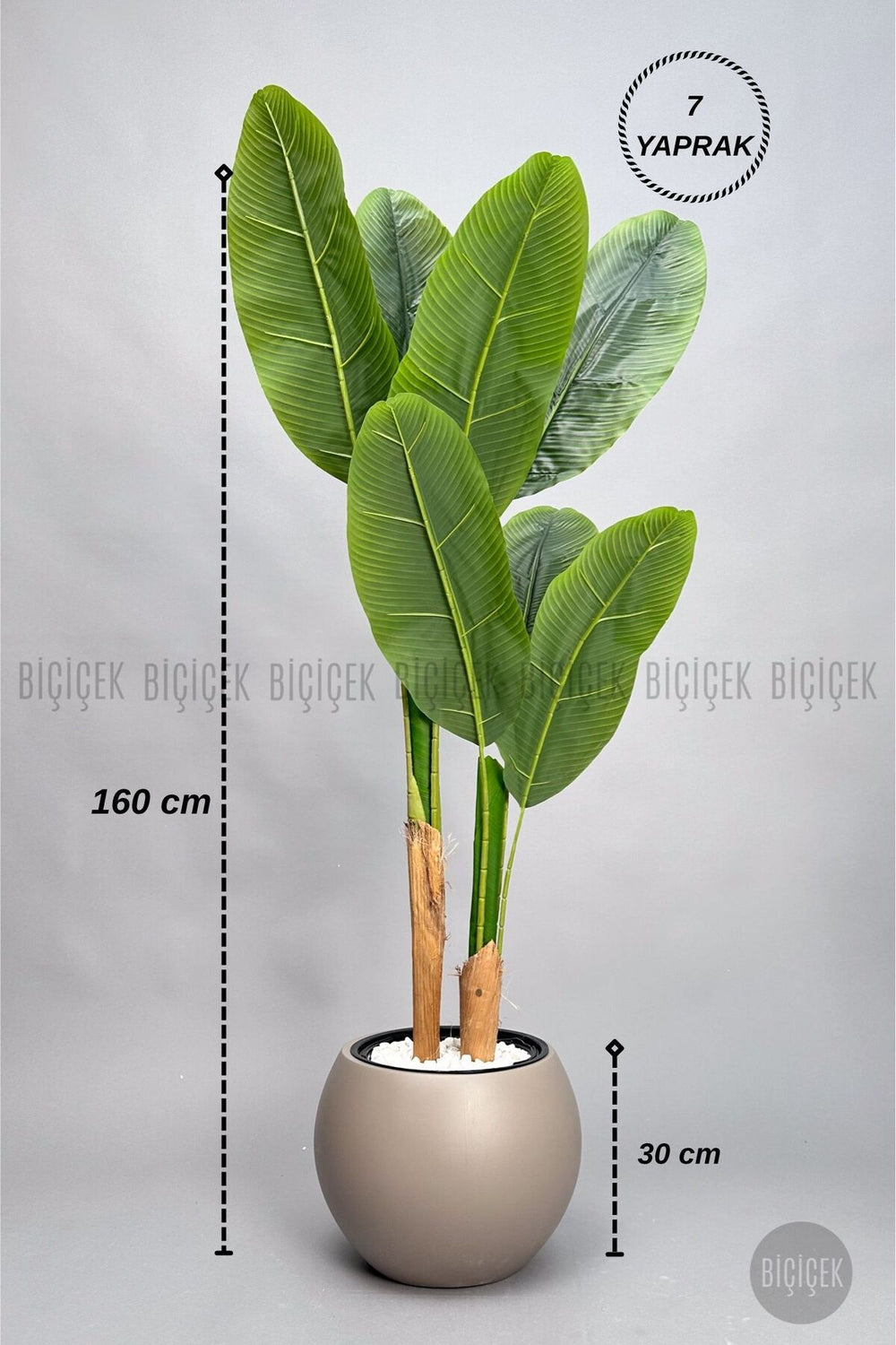 Yapay Starli̇ce 160 Cm 7 Yapraklı Mocha Küre Saksıda