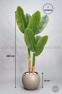 Yapay Starli̇ce 160 Cm 7 Yapraklı Mocha Küre Saksıda