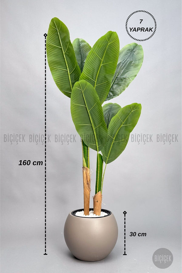 Yapay Starli̇ce 160 Cm 7 Yapraklı Mocha Küre Saksıda