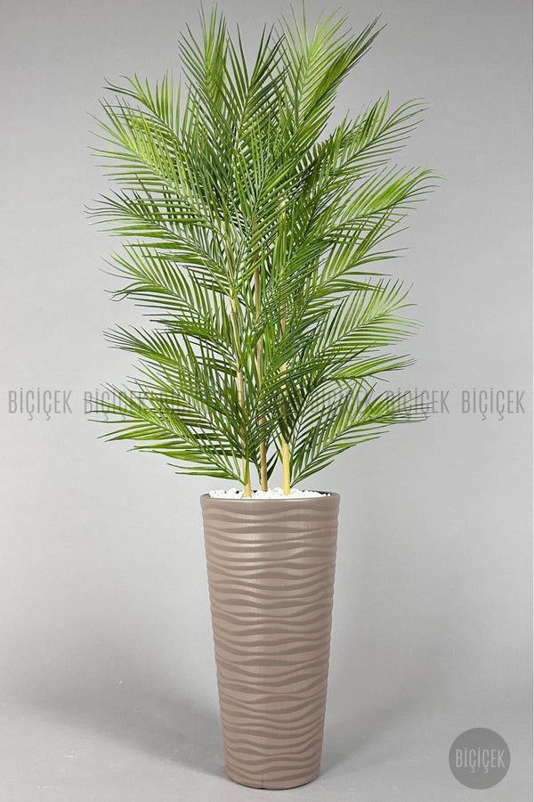 Yapay Areka Palmi̇yesi̇ 150 Cm 33 Yaprak Mocha Kumsal Saksıda