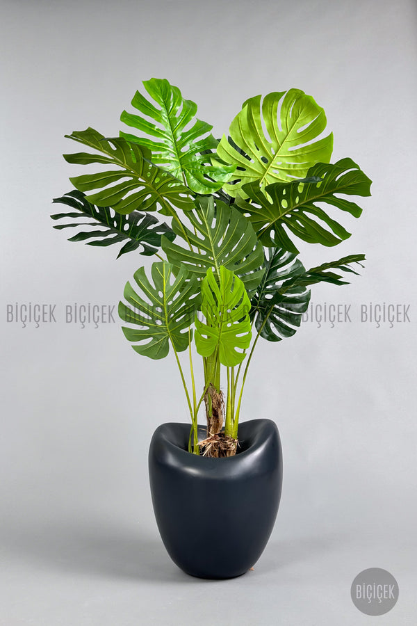 Yapay Monstera Ağacı Deve Tabani 170 Cm Antresi̇t Lale Saksıda