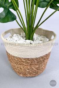 Yapay Monstera Deve Tabani 65 Cm Hasir Saksıda