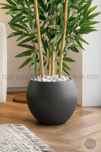 125cm Yapay Bambu Ağaci Küre Saksıda