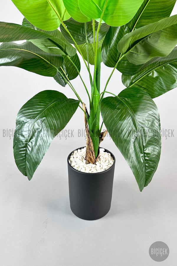 Yapay Muz Ağaci 125 Cm Siyah Metal Saksıda