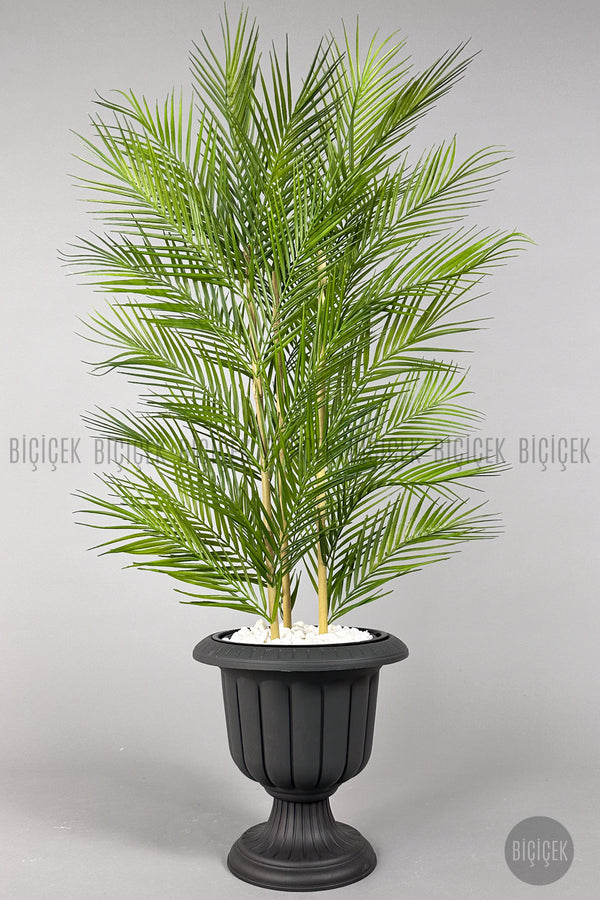 Yapay Areka Palmi̇yesi̇ 130 Cm 33 Yaprak Antresi̇t Nergi̇s Saksıda