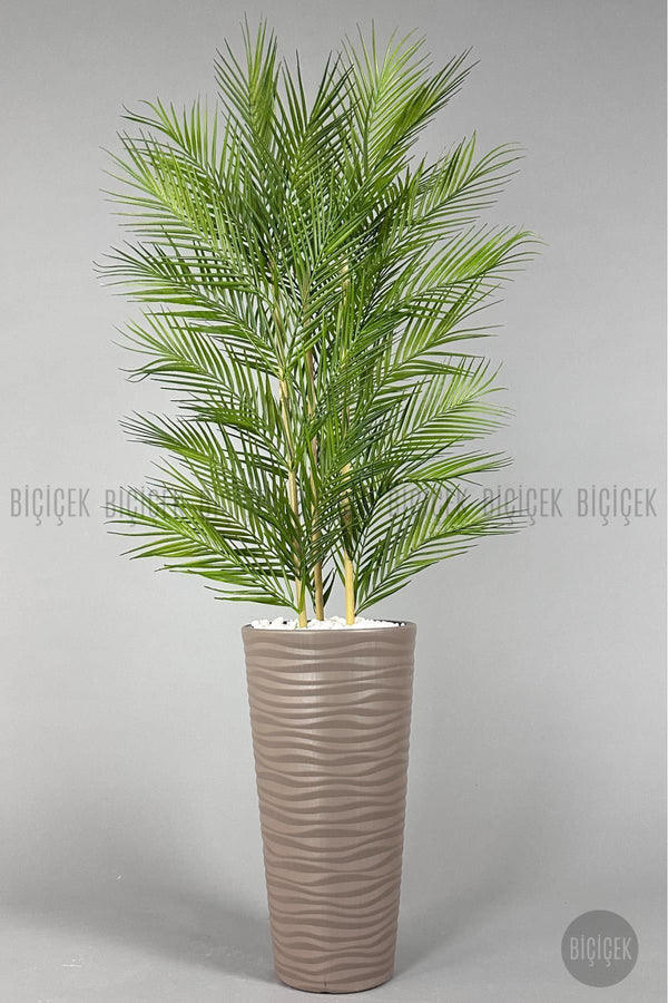 Yapay Areka Palmi̇yesi̇ 150 Cm 33 Yaprak Mocha Kumsal Saksıda
