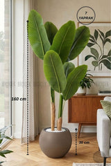 Yapay Starlice 160 Cm 7 Yapraklı Mocha Küre Saksıda