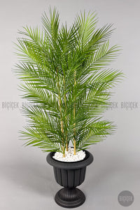 Yapay Areka Palmi̇yesi̇ 130 Cm 33 Yaprak Antresi̇t Nergi̇s Saksıda