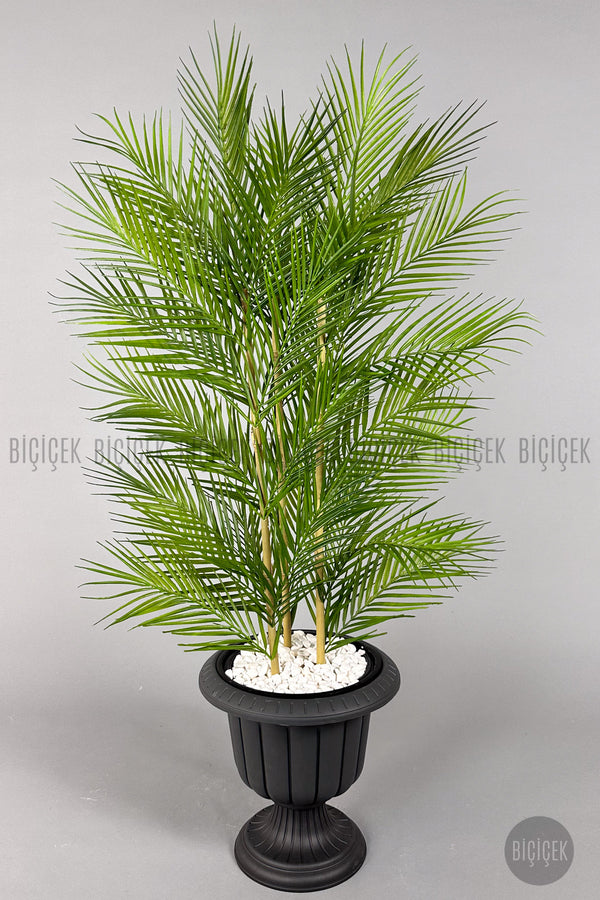 Yapay Areka Palmi̇yesi̇ 130 Cm 33 Yaprak Antresi̇t Nergi̇s Saksıda