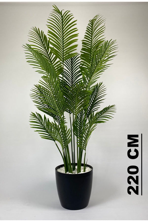 Yapay Areka Palmiyesi 220 Cm Metal Govdeli Siyah Yakut Saksıda