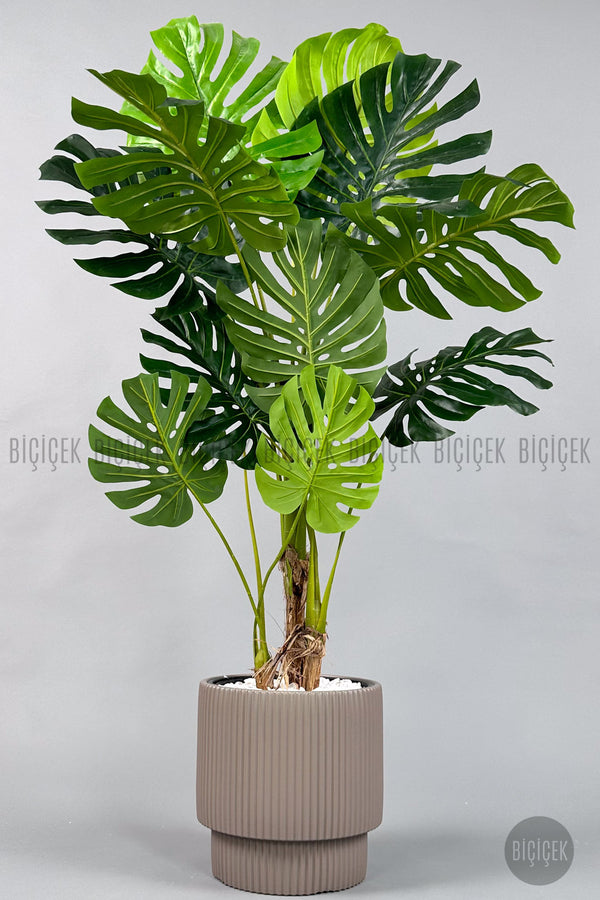 Yapay Monstera Ağacı Deve Tabani 160 Cm Mocha Vega Saksıda