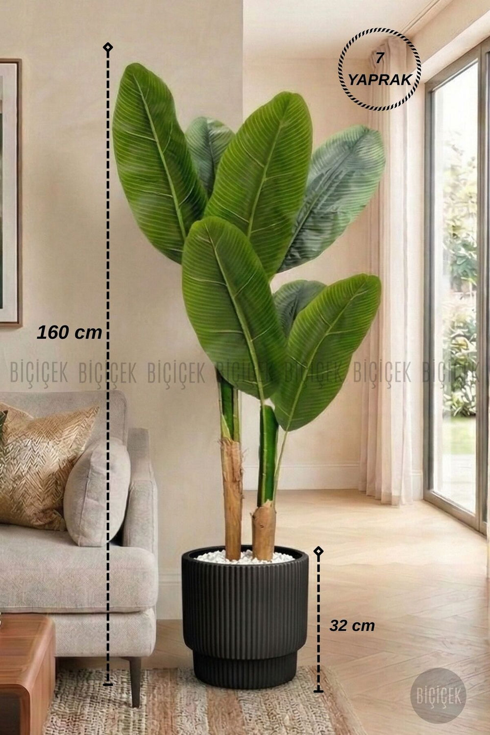 Yapay Starli̇ce 160 Cm 7 Yapraklı Si̇yah Vega Saksıda