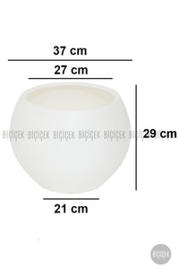 Küre Saksı 37 Cm Beyaz