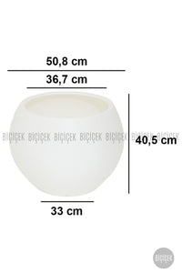 Küre Saksı 51 Cm Beyaz